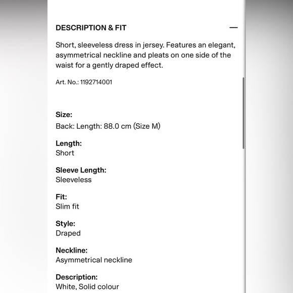 H&M Draped Asymmetrical White Dress- Small - Picture 9 of 10